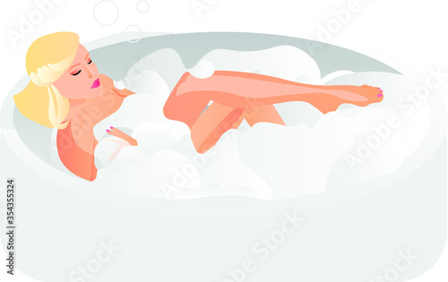 girl in relaxing relaxing bath