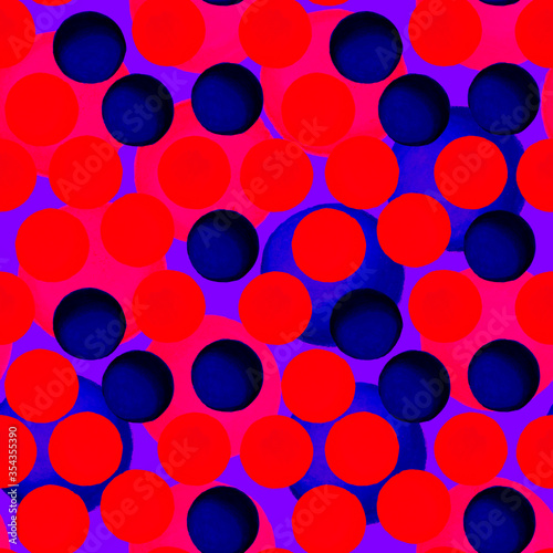 Creative seamless pattern with hand drawn circles. Geometric abstract texture. Polka dot.