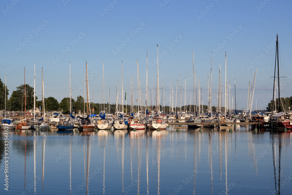boats in a marina in helsinki