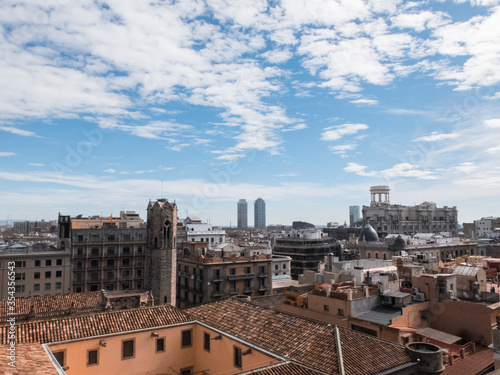 View above on Barcelona from rooftop