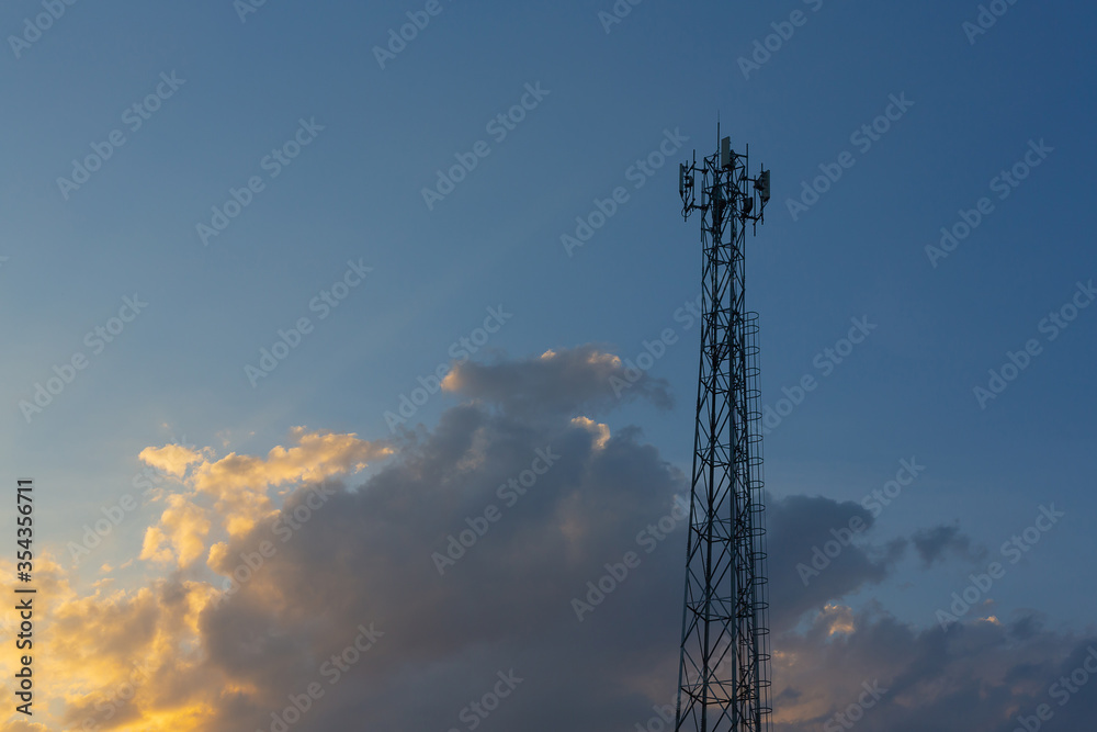 Antenna signal pole , Telecommunication pole distribute signal to rural area, Satellite tower.