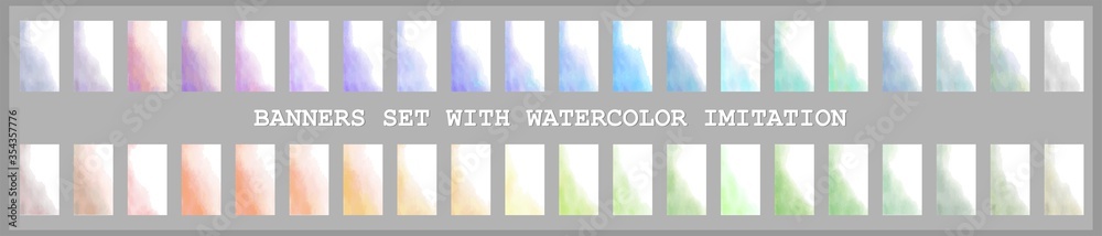 colorful watercolor spots vector imitation of watercolor, a set of light multi-colored backgrounds for business cards posters banners office printing