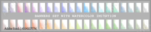 colorful watercolor spots vector imitation of watercolor, a set of light multi-colored backgrounds for business cards posters banners office printing