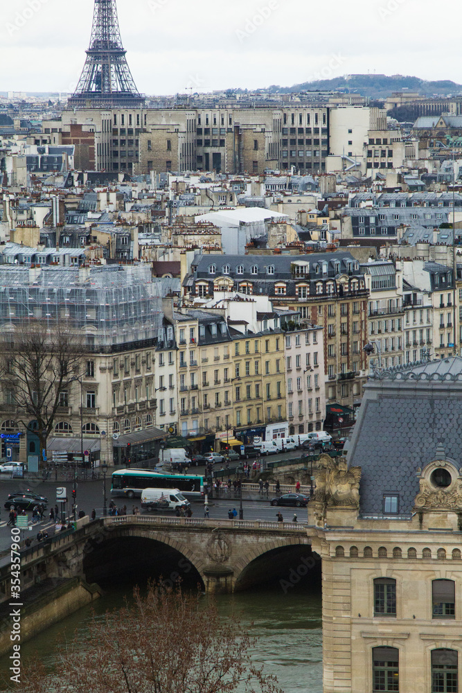 Naklejka premium colorful roofs in the city of Paris, France