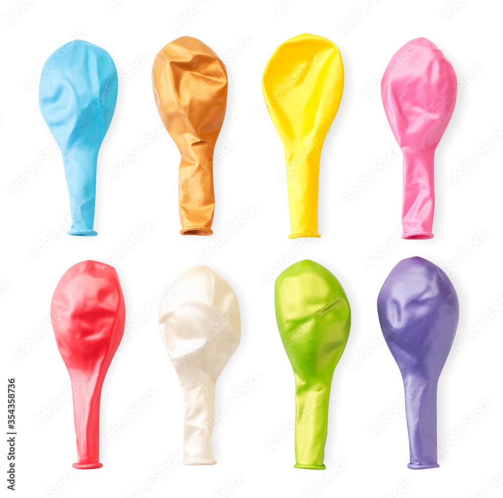 Set of healthy balloons on a white background. Top view. Set of healthy balloons on a white background. Top view.
