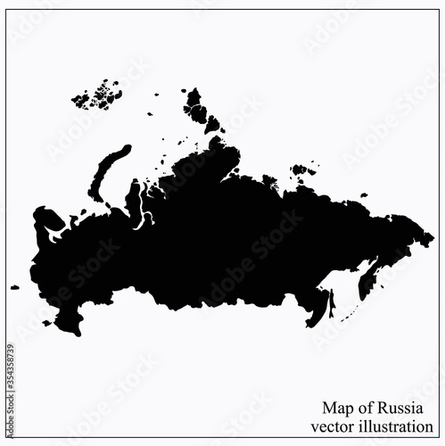 Bright Map of Russia. Map of Russia graphic illustration. Vector.