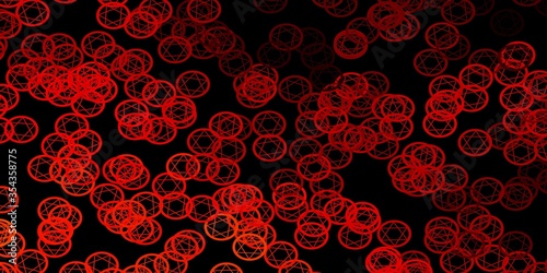 Dark Orange vector background with occult symbols.