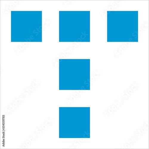 Letter T logo design, Initial T uses a box