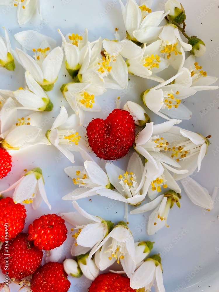 strawberries and milk