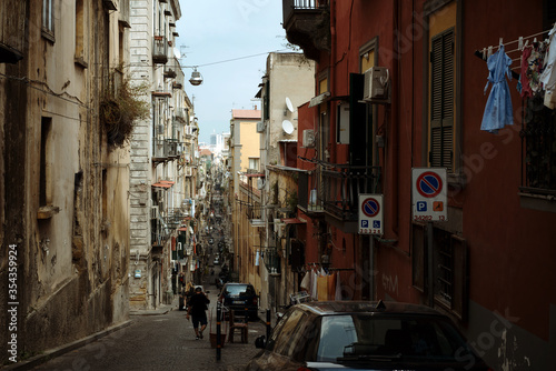 Naples, Italy - August 12, 2018. Naples street by day.