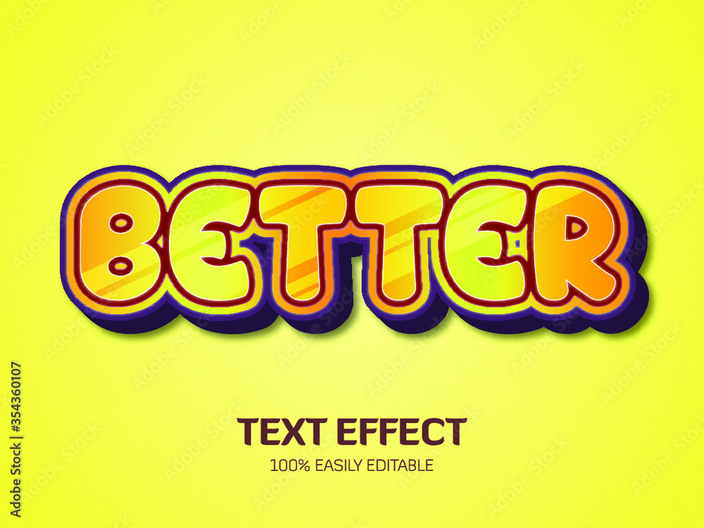 Obraz premium Editable 3d style text effect. Colorful font mode