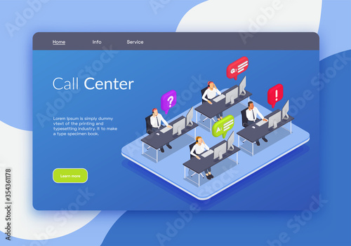 Customer Service Isometric Banner