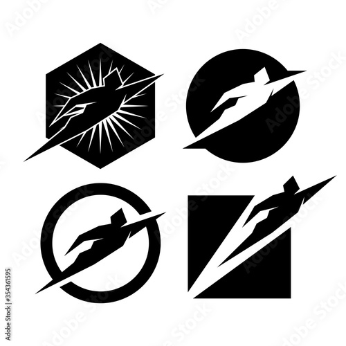 hero logo creative simple design vector photo