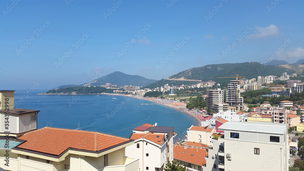 beach near Becici Montenegro - resort on Adriatic sea