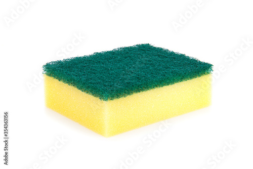scrub sponge isolated on white background photo