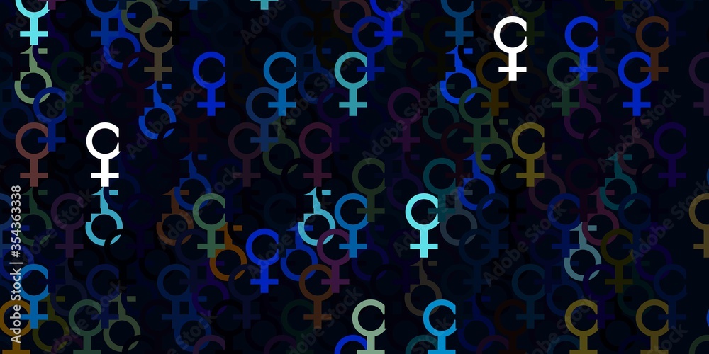 Light Multicolor vector background with woman symbols.