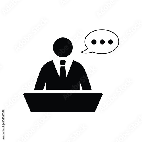 speaker on the seminar, leader in the group