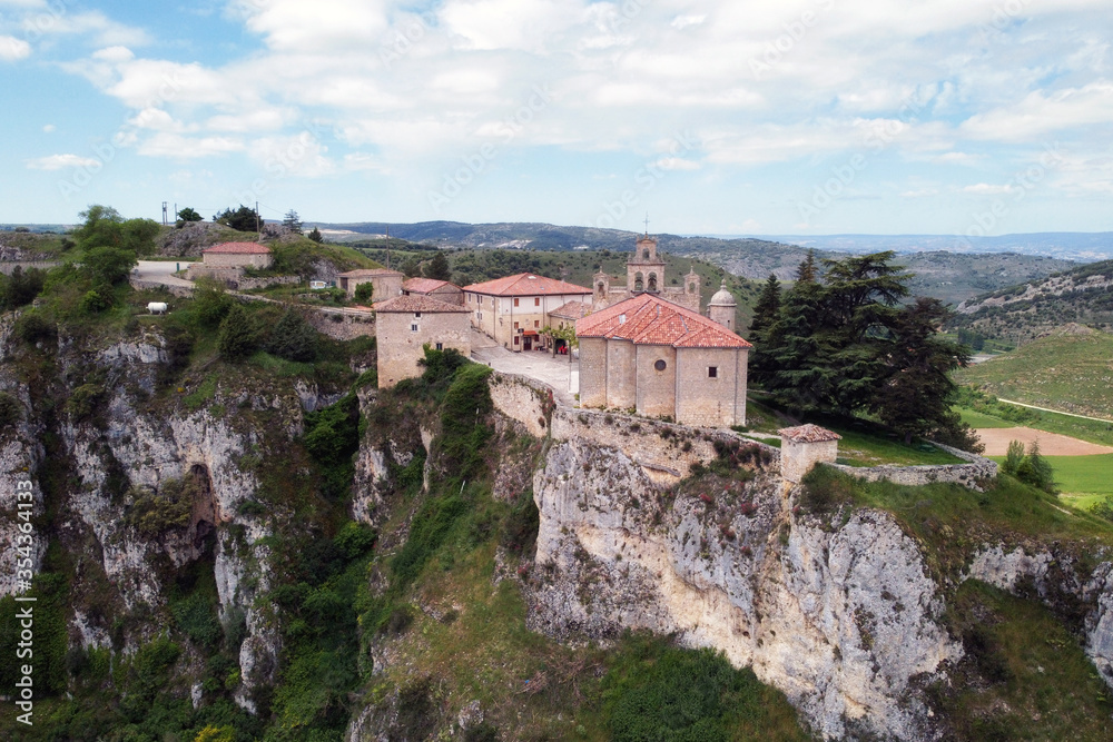 Aerial view of Santa Casilda shrine, La Bureba Burgos province, Castile-Leon .