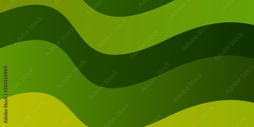 Fototapeta premium Light Green, Yellow vector texture with curves. Brand new colorful illustration with bent lines. Template for your UI design.