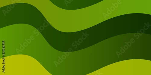 Light Green  Yellow vector texture with curves. Brand new colorful illustration with bent lines. Template for your UI design.