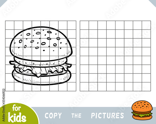 Copy the picture, education game for children, Burger