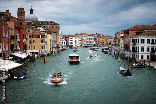 View of the Grand Canal in the afternoon in Venice. Italy.
