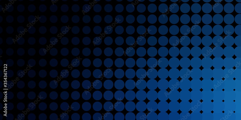 Dark BLUE vector pattern with spheres. Abstract illustration with colorful spots in nature style. Pattern for business ads.