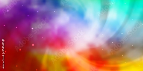 Light Multicolor vector background with small and big stars. Shining colorful illustration with small and big stars. Pattern for wrapping gifts.