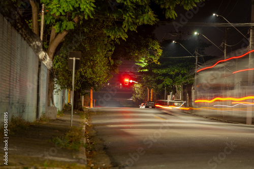 street at night  long exposure capture 