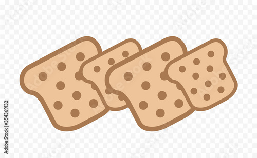  Bread vector icon on transparent background.