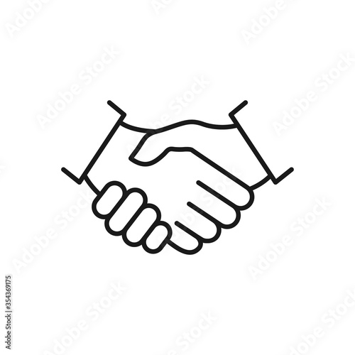 Handshake line icon. Business agreement concept. Vector illustration isolated on white.