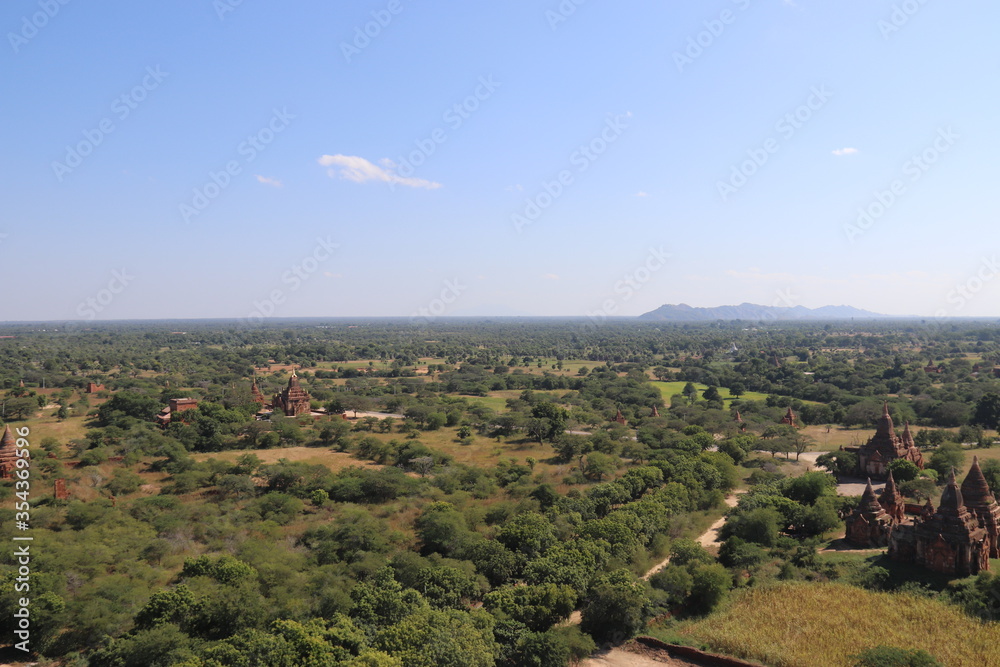 Panorama de la plaine de Bagan, Myanmar	