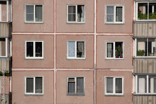 Windows in an old multi-storey building