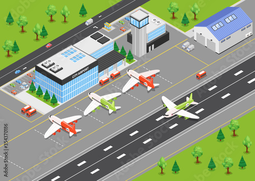  Airport Isometric Background