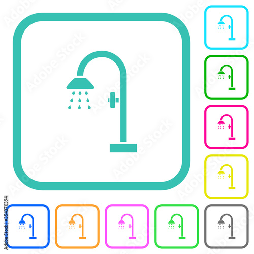 Shower vivid colored flat icons