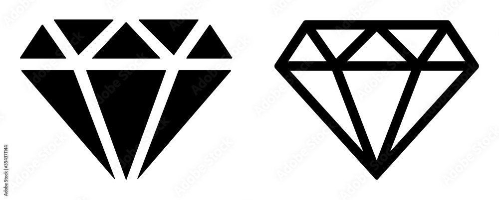 Diamond crystal icon. Vector illustration Diamond crystal icon. Vector illustration