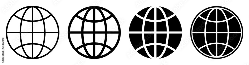 Globe icon set. Vector illustration Globe icon set. Vector illustration