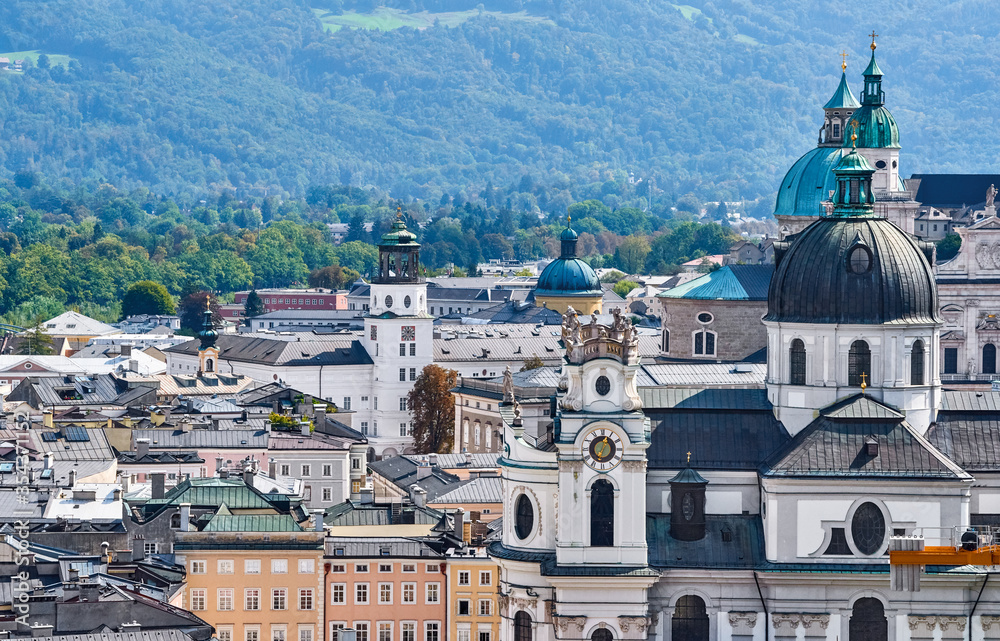 Aerial view on Salzburg city, Austria