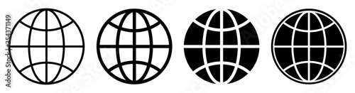 Globe icon set. Vector illustration