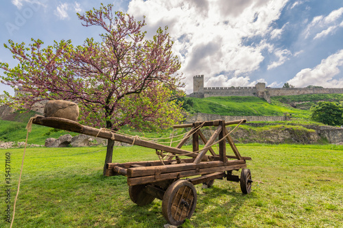 Replica of an ancient catapult at Belgrade Fortress in Belgrade, capital of Serbia photo