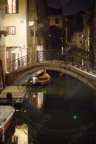 View of the night canal in Venice. Italy.  © Anna