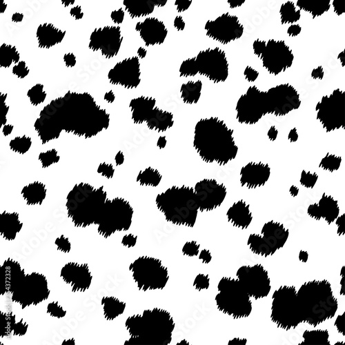 Seamless dalmatian pattern tiling. Vector illustration. Animal print, texture for scrapbooking. photo