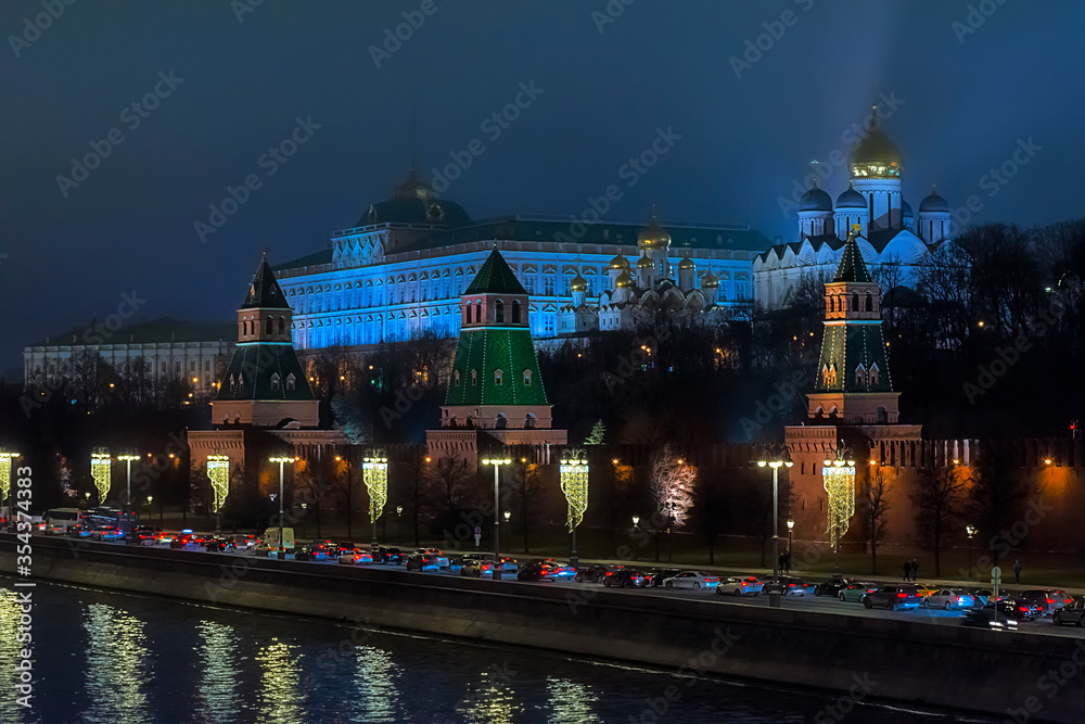 Obraz premium night view of the city of Moscow, Russia