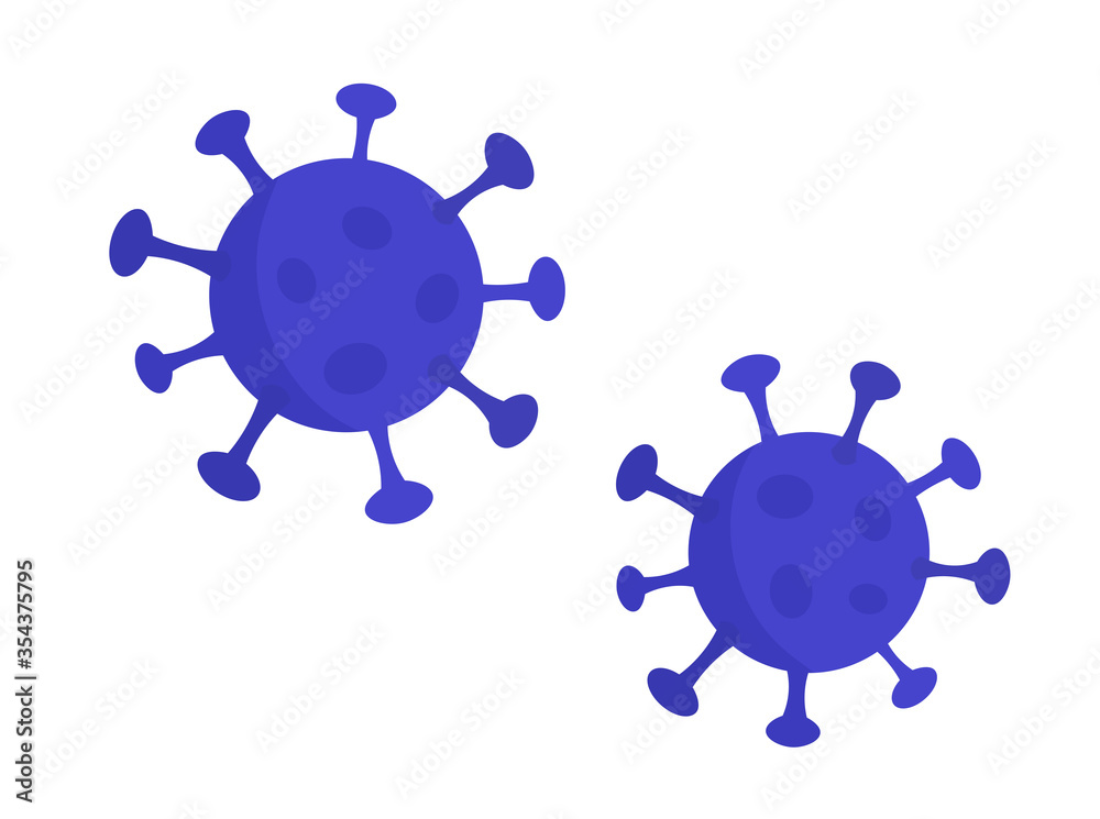 Coronavirus covid-19 blue virus icon isolated on white background. Quarantine vector illustration. Coronavirus covid-19 blue virus icon isolated on white background. Quarantine vector illustration.