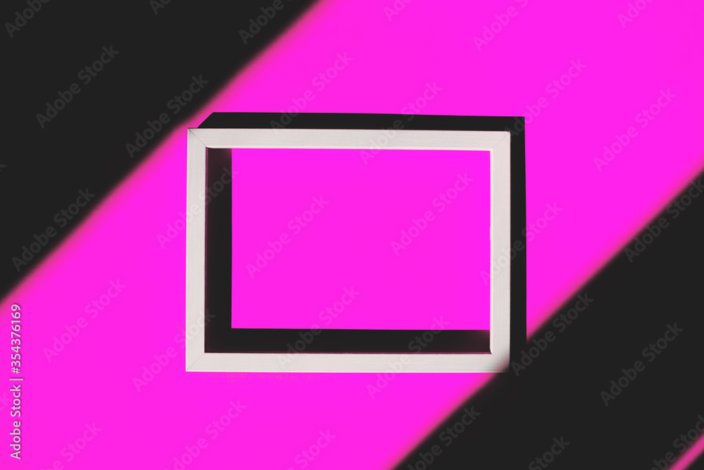 White frame on yellow background with shadows. White frame on yellow background with shadows.