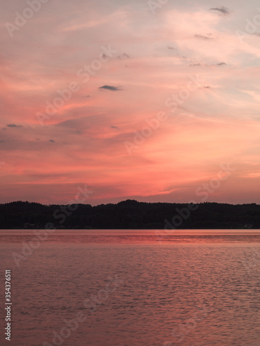 sunset over the lake