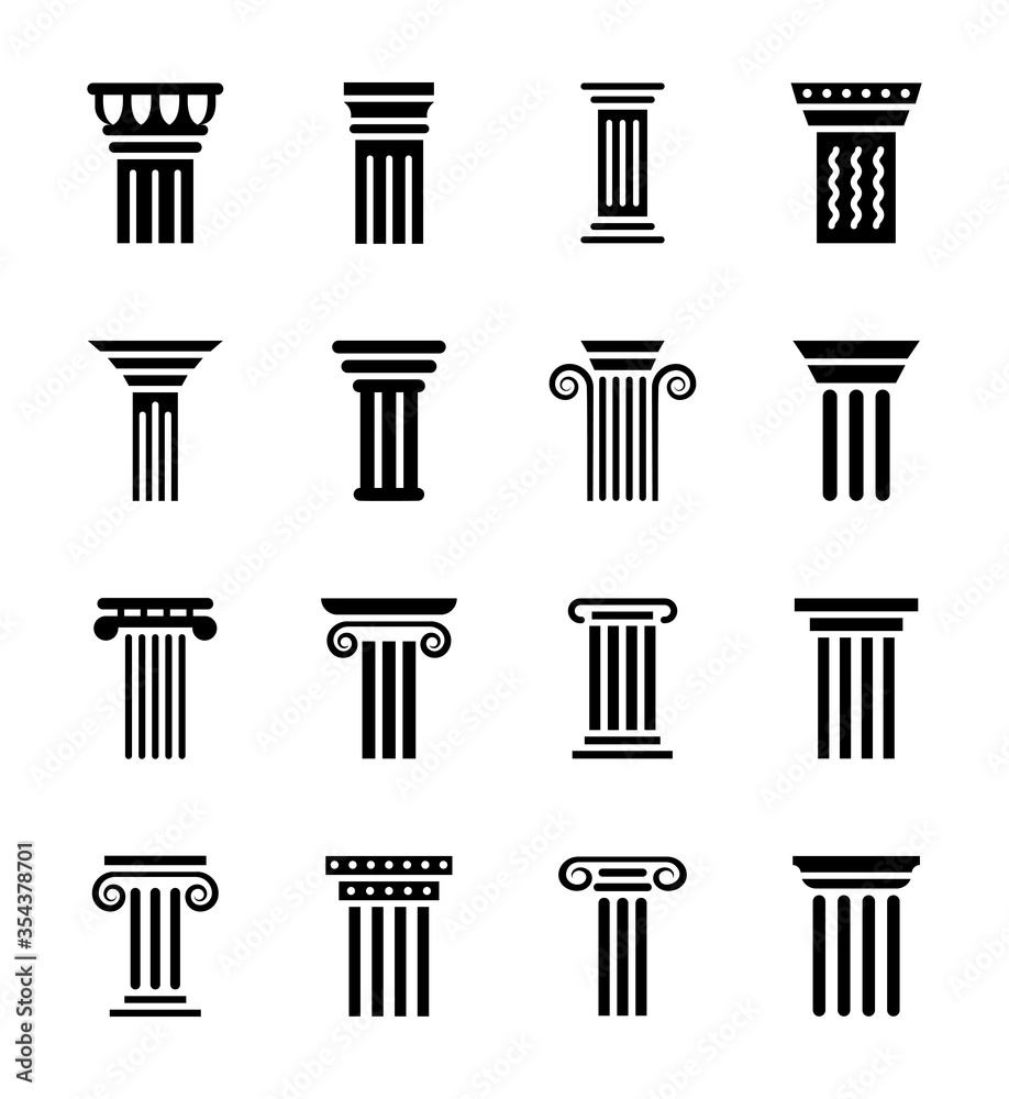 Fototapeta premium Pillar art icons