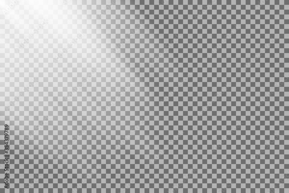 Shining sun rays vector illustration. Sunlight glowing png, eps, ai, svg effect. White beam sunrays sky background
