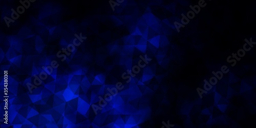 Dark BLUE vector template with crystals, triangles. © Guskova