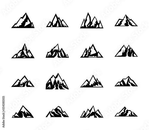 Set Of Hills Glyph Icons